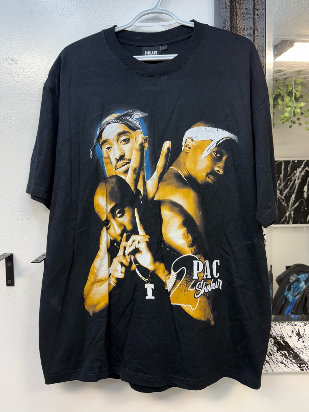 2Pac Graphic Rap big print Tee - Black
